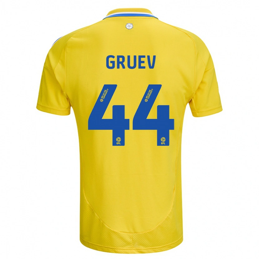 Danxen Donna Maglia Ilia Gruev #44 Giallo Blu Kit Gara Away 2024/25 Maglietta