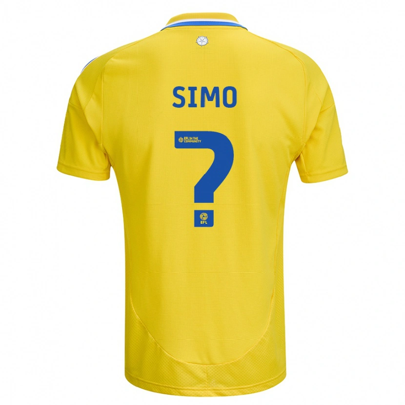 Danxen Donna Maglia Elton Simo #0 Giallo Blu Kit Gara Away 2024/25 Maglietta