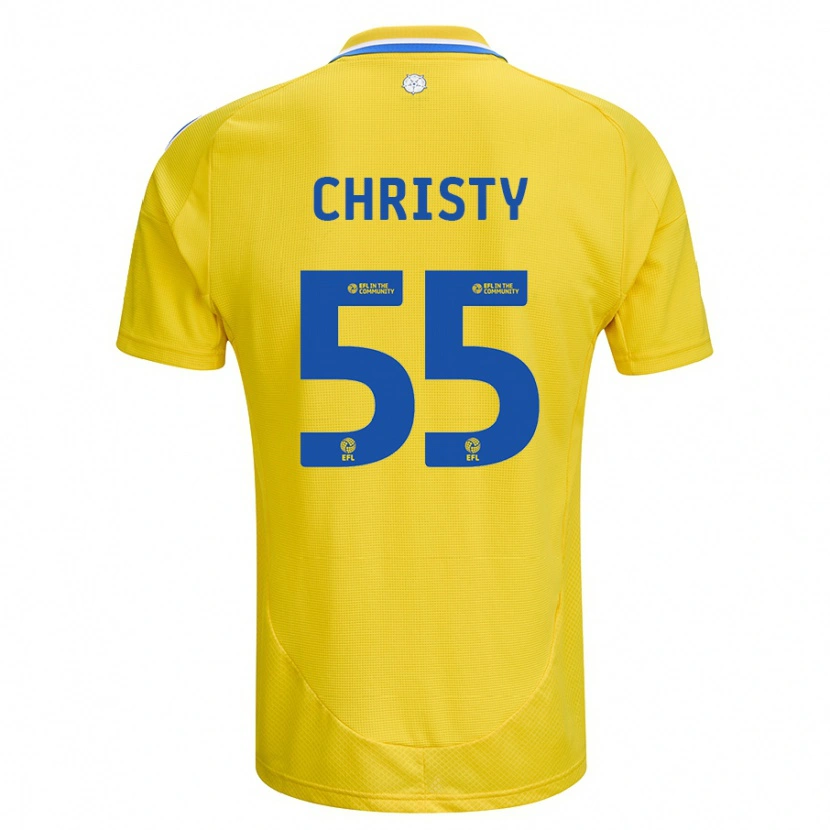 Danxen Donna Maglia Harry Christy #55 Giallo Blu Kit Gara Away 2024/25 Maglietta