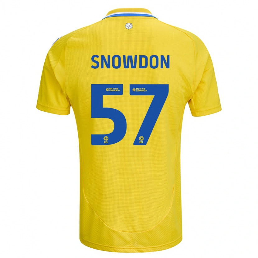 Danxen Donna Maglia Joe Snowdon #57 Giallo Blu Kit Gara Away 2024/25 Maglietta
