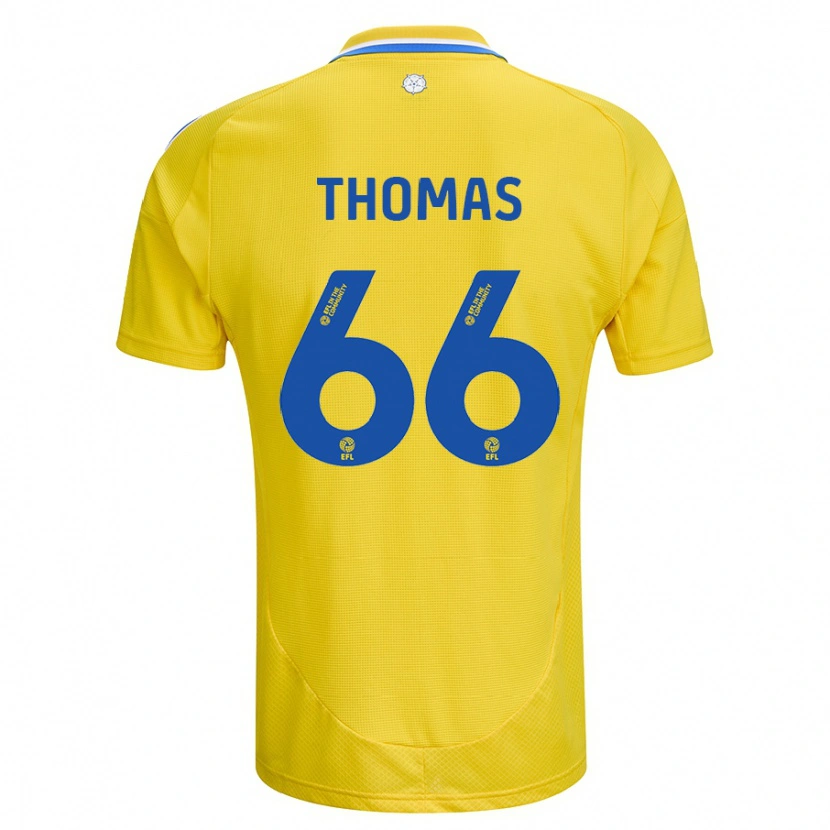 Danxen Donna Maglia Luca Thomas #66 Giallo Blu Kit Gara Away 2024/25 Maglietta