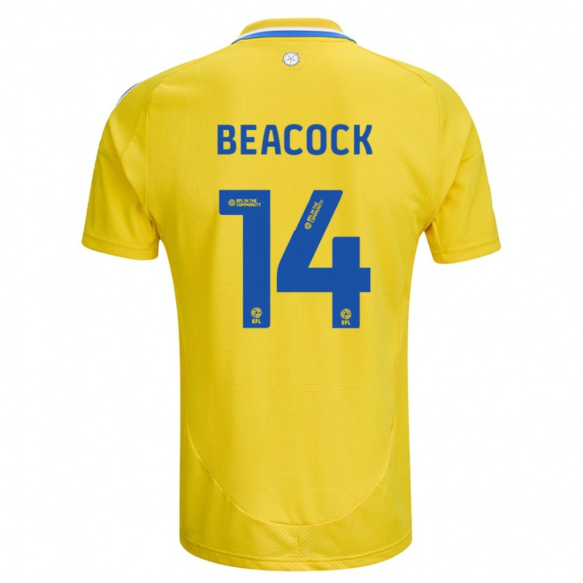 Danxen Donna Maglia Molly Beacock #14 Giallo Blu Kit Gara Away 2024/25 Maglietta
