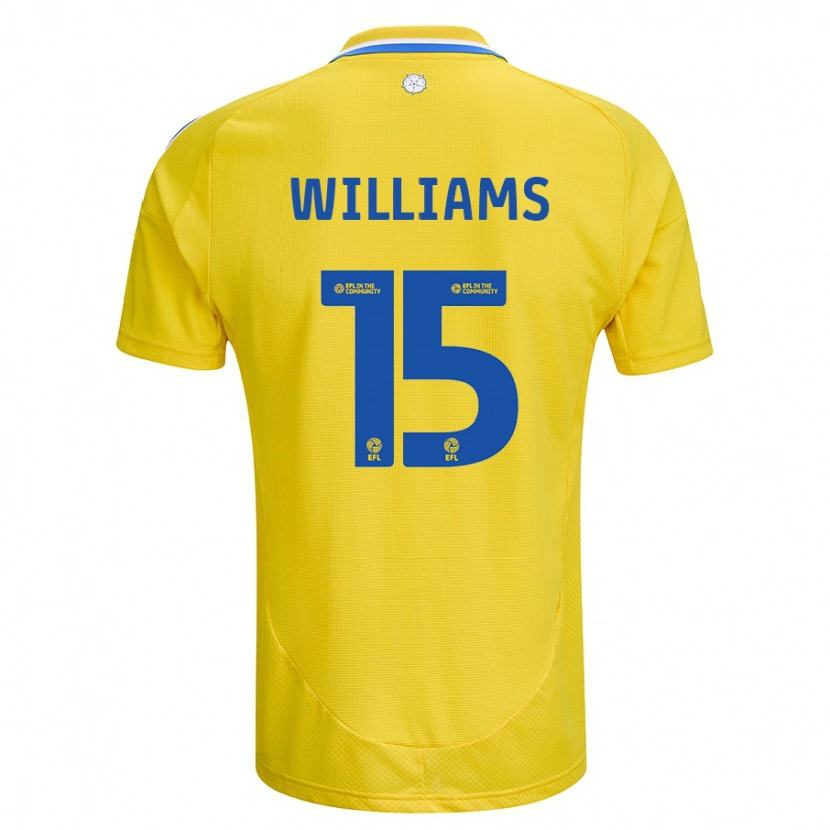 Danxen Donna Maglia Paige Williams #15 Giallo Blu Kit Gara Away 2024/25 Maglietta