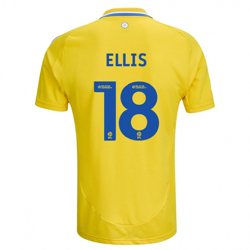 Danxen Donna Maglia Macy Ellis #18 Giallo Blu Kit Gara Away 2024/25 Maglietta