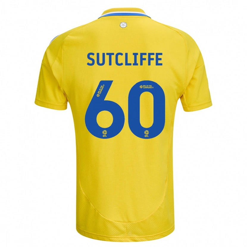 Danxen Donna Maglia Harvey Sutcliffe #60 Giallo Blu Kit Gara Away 2024/25 Maglietta