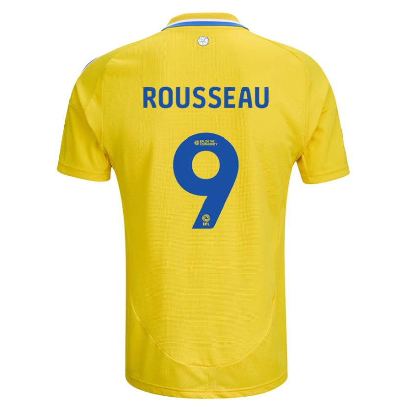 Danxen Donna Maglia Jess Rousseau #9 Giallo Blu Kit Gara Away 2024/25 Maglietta