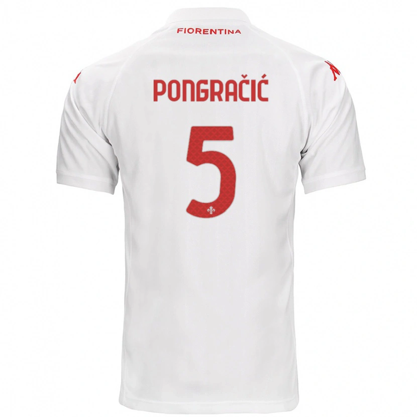 Danxen Donna Maglia Marin Pongračić #5 Bianco Kit Gara Away 2024/25 Maglietta