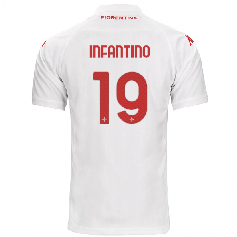 Danxen Donna Maglia Gino Infantino #19 Bianco Kit Gara Away 2024/25 Maglietta