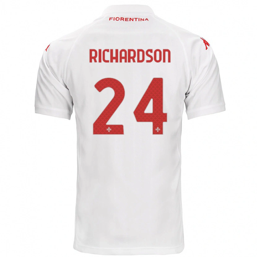 Danxen Donna Maglia Amir Richardson #24 Bianco Kit Gara Away 2024/25 Maglietta