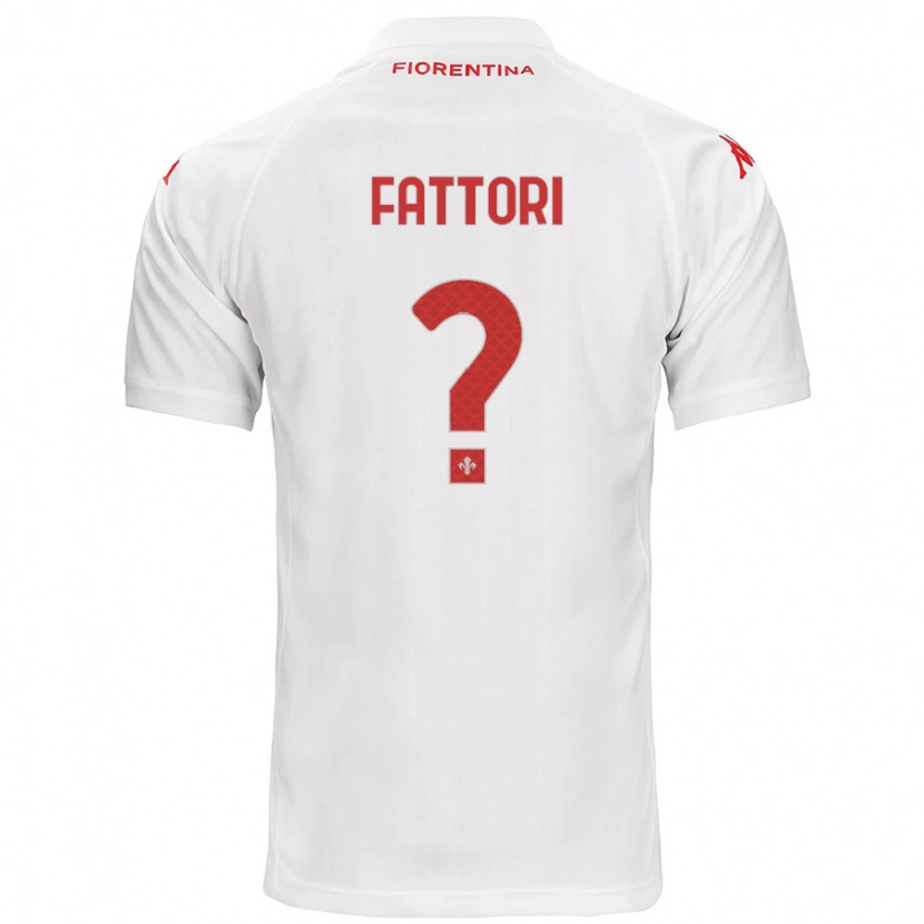 Danxen Donna Maglia Filippo Fattori #0 Bianco Kit Gara Away 2024/25 Maglietta