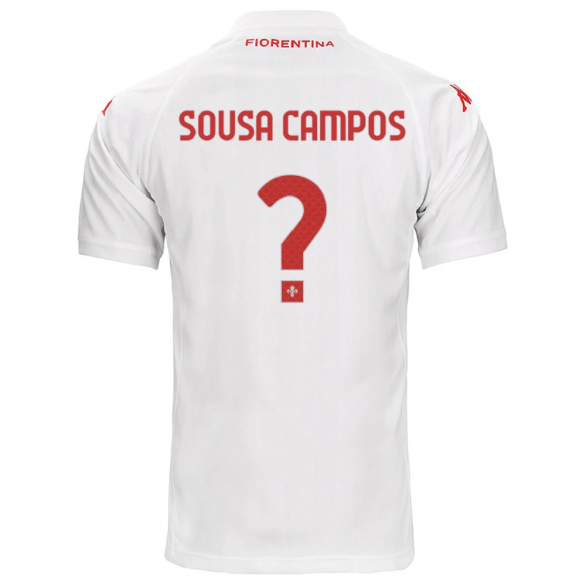 Danxen Donna Maglia Matteo Sousa Campos #0 Bianco Kit Gara Away 2024/25 Maglietta