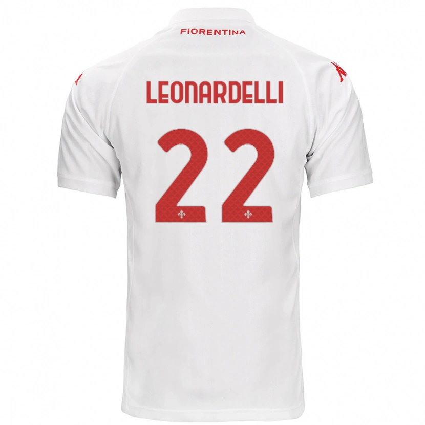 Danxen Donna Maglia Pietro Leonardelli #22 Bianco Kit Gara Away 2024/25 Maglietta