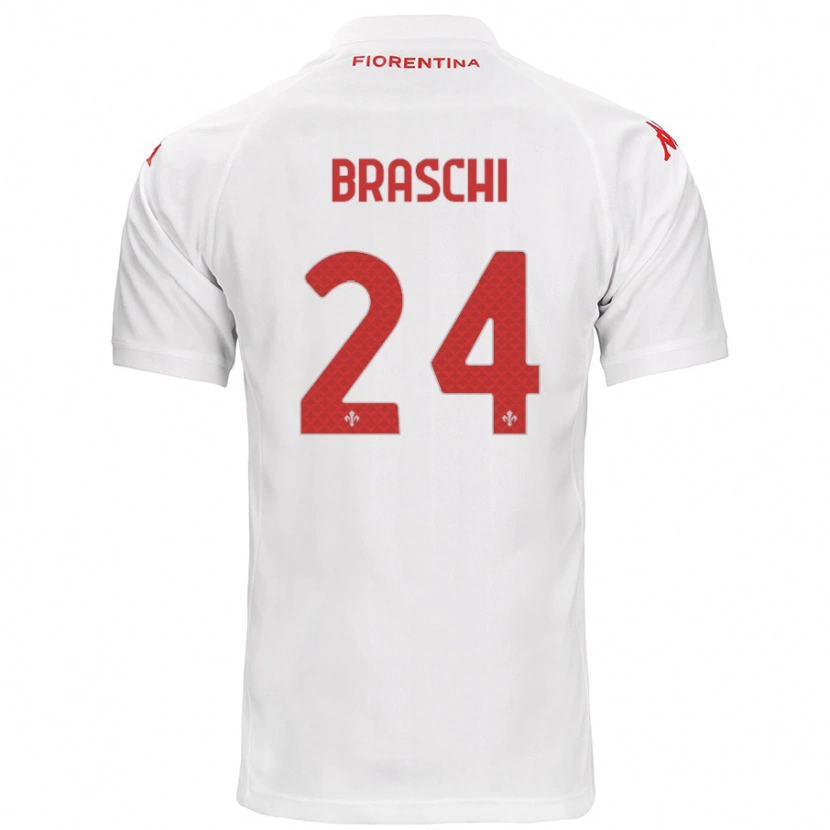 Danxen Donna Maglia Riccardo Braschi #24 Bianco Kit Gara Away 2024/25 Maglietta