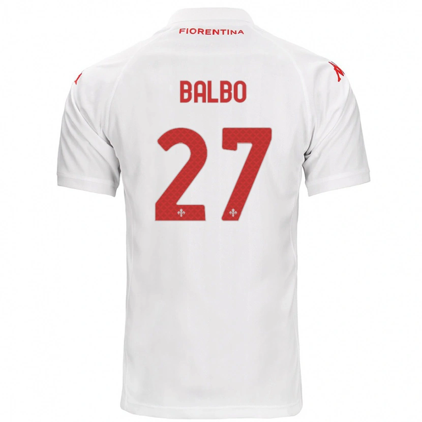 Danxen Donna Maglia Luis Balbo #27 Bianco Kit Gara Away 2024/25 Maglietta