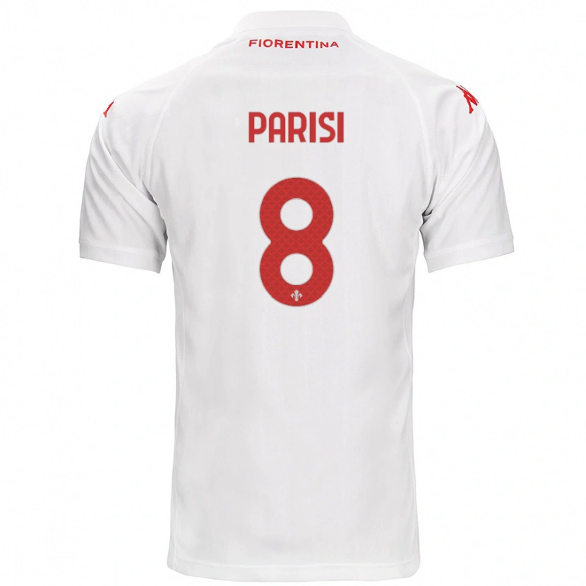 Danxen Donna Maglia Alice Parisi #8 Bianco Kit Gara Away 2024/25 Maglietta