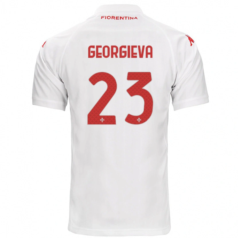 Danxen Donna Maglia Marina Georgieva #23 Bianco Kit Gara Away 2024/25 Maglietta