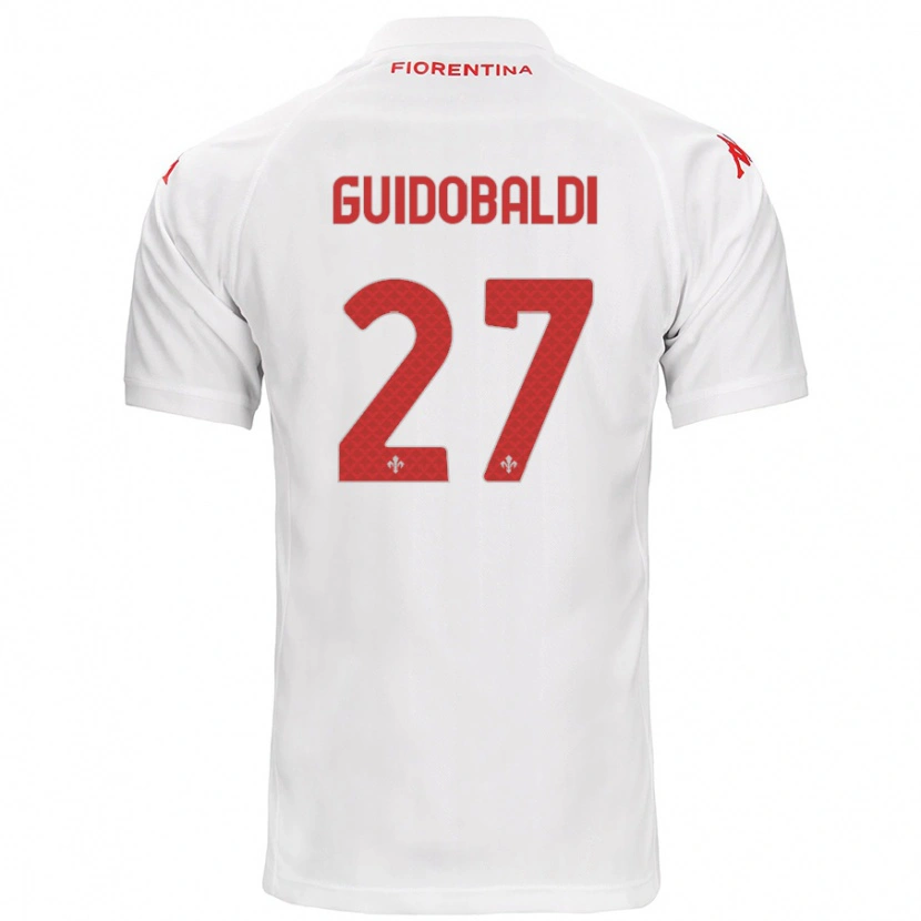 Danxen Donna Maglia Filippo Guidobaldi #27 Bianco Kit Gara Away 2024/25 Maglietta