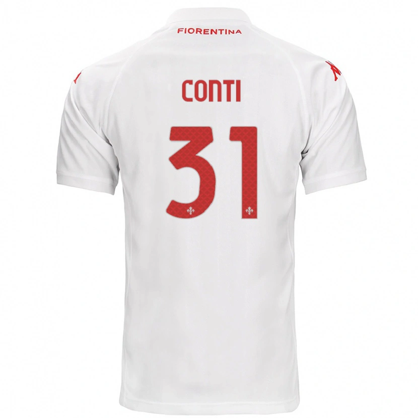 Danxen Donna Maglia Gabriele Conti #31 Bianco Kit Gara Away 2024/25 Maglietta