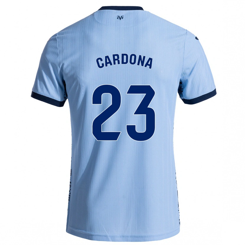 Danxen Donna Maglia Sergi Cardona #23 Azzurro Cielo Kit Gara Away 2024/25 Maglietta