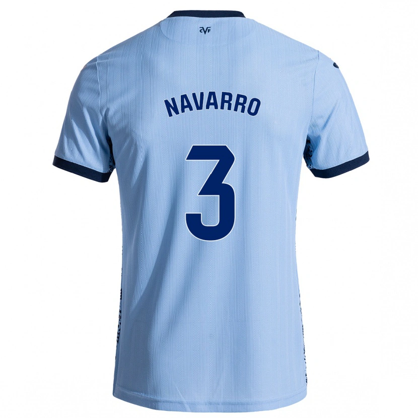 Danxen Donna Maglia Pablo Navarro #3 Azzurro Cielo Kit Gara Away 2024/25 Maglietta