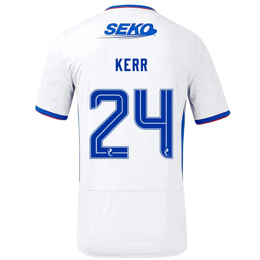 Danxen Donna Maglia Samantha Mary Kerr #24 Bianco Blu Kit Gara Away 2024/25 Maglietta