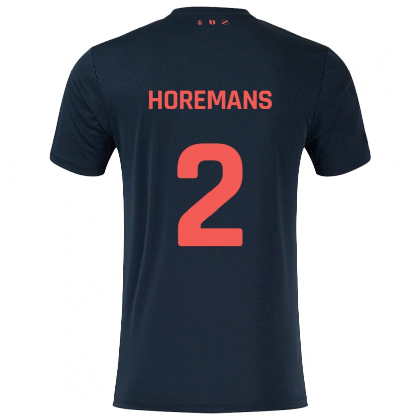 Danxen Donna Maglia Siebe Horemans #2 Nero Rosso Kit Gara Away 2024/25 Maglietta