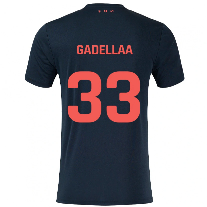 Danxen Donna Maglia Kevin Gadellaa #33 Nero Rosso Kit Gara Away 2024/25 Maglietta
