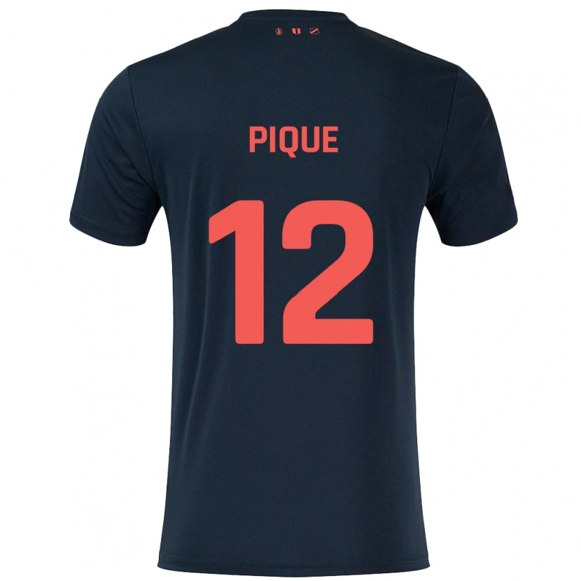 Danxen Donna Maglia Naomi Piqué #12 Nero Rosso Kit Gara Away 2024/25 Maglietta