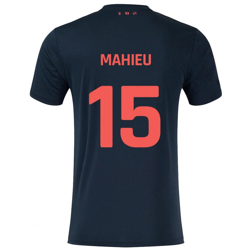 Danxen Donna Maglia Lena Mahieu #15 Nero Rosso Kit Gara Away 2024/25 Maglietta