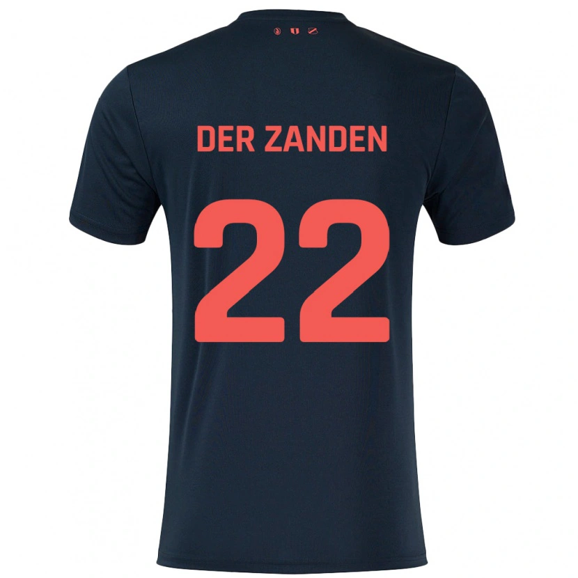 Danxen Donna Maglia Iise Van Der Zanden #22 Nero Rosso Kit Gara Away 2024/25 Maglietta