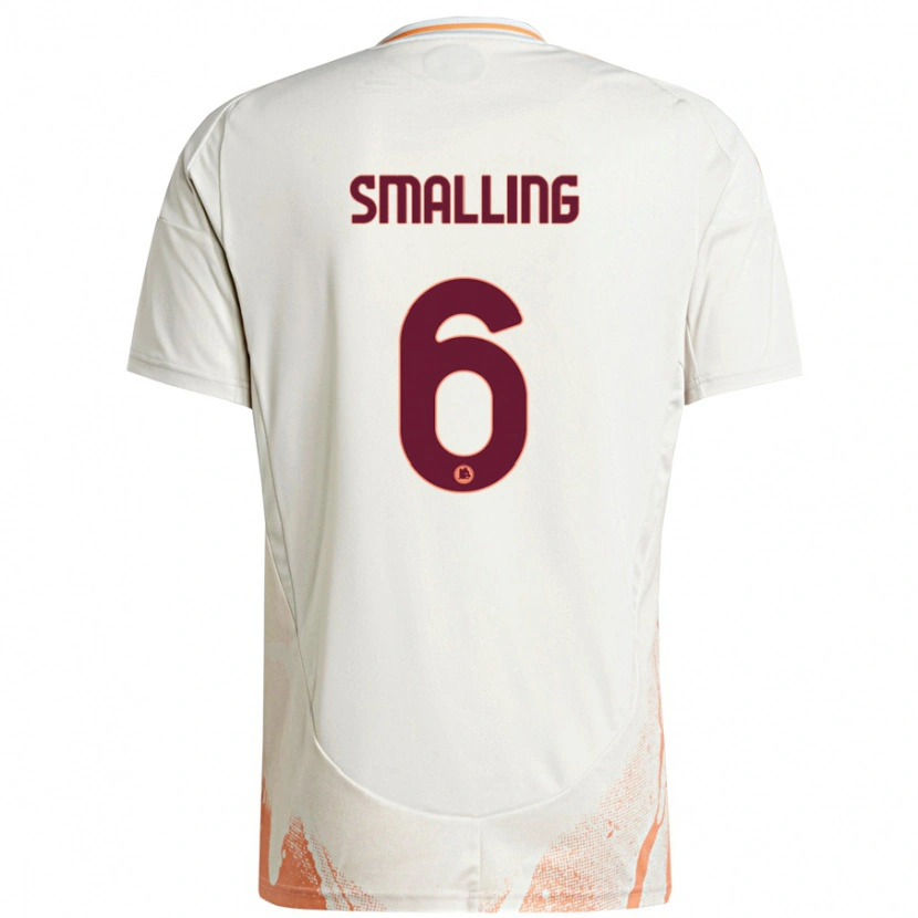 Danxen Donna Maglia Chris Smalling #6 Crema Bianco Arancione Kit Gara Away 2024/25 Maglietta