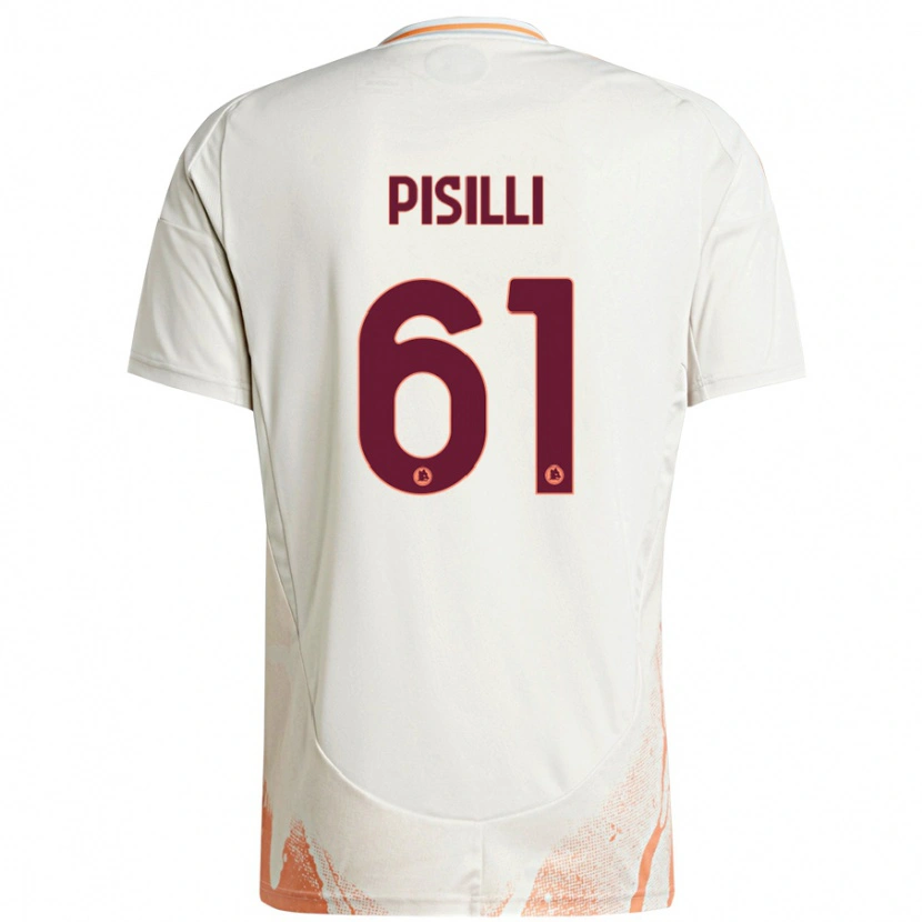Danxen Donna Maglia Niccolò Pisilli #61 Crema Bianco Arancione Kit Gara Away 2024/25 Maglietta