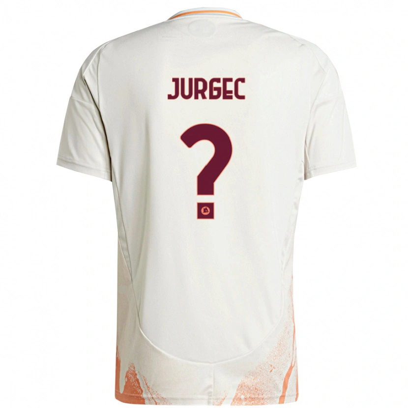 Danxen Donna Maglia Jan Jurgec #0 Crema Bianco Arancione Kit Gara Away 2024/25 Maglietta