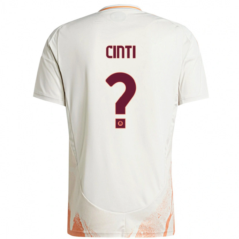 Danxen Donna Maglia Valerio Cinti #0 Crema Bianco Arancione Kit Gara Away 2024/25 Maglietta