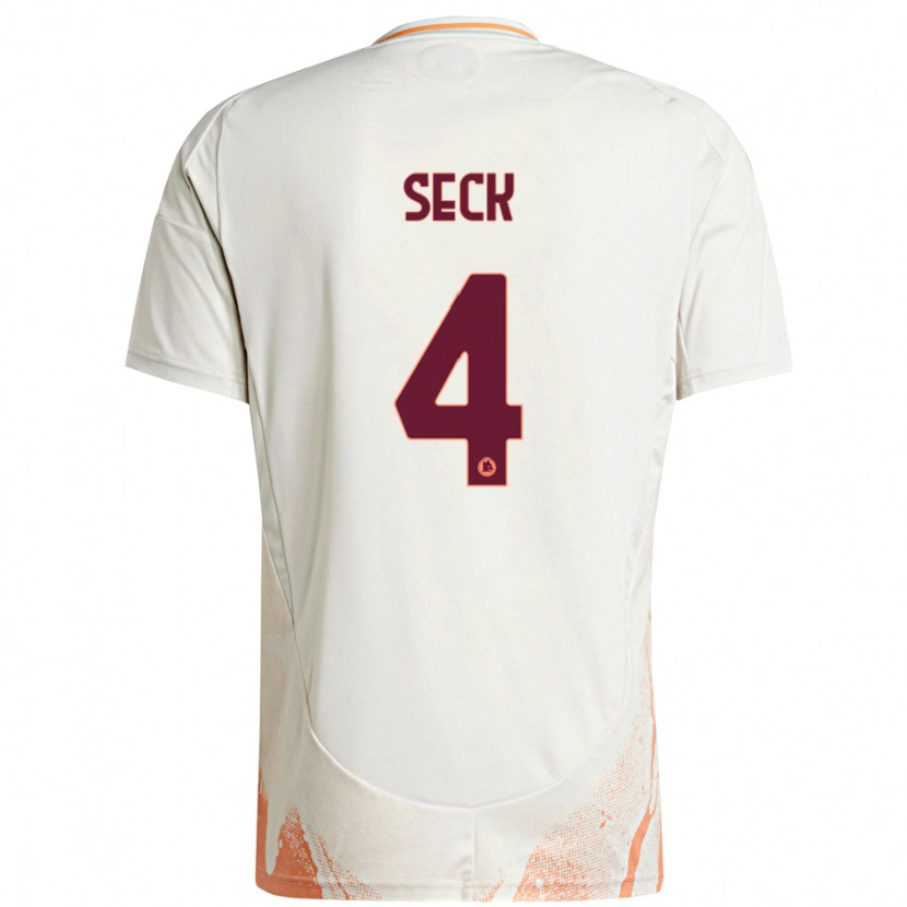 Danxen Donna Maglia Mohamed Seck #4 Crema Bianco Arancione Kit Gara Away 2024/25 Maglietta
