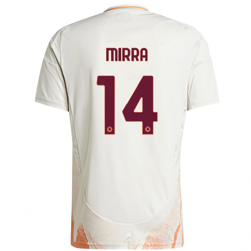 Danxen Donna Maglia Jacopo Mirra #14 Crema Bianco Arancione Kit Gara Away 2024/25 Maglietta