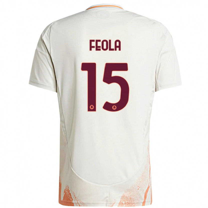 Danxen Donna Maglia William Feola #15 Crema Bianco Arancione Kit Gara Away 2024/25 Maglietta