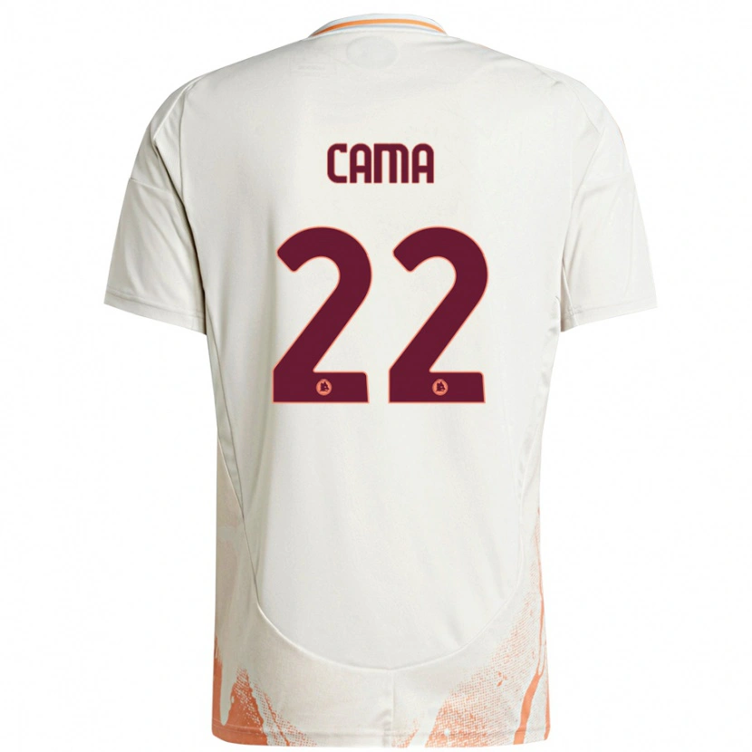 Danxen Donna Maglia Cristian Cama #22 Crema Bianco Arancione Kit Gara Away 2024/25 Maglietta