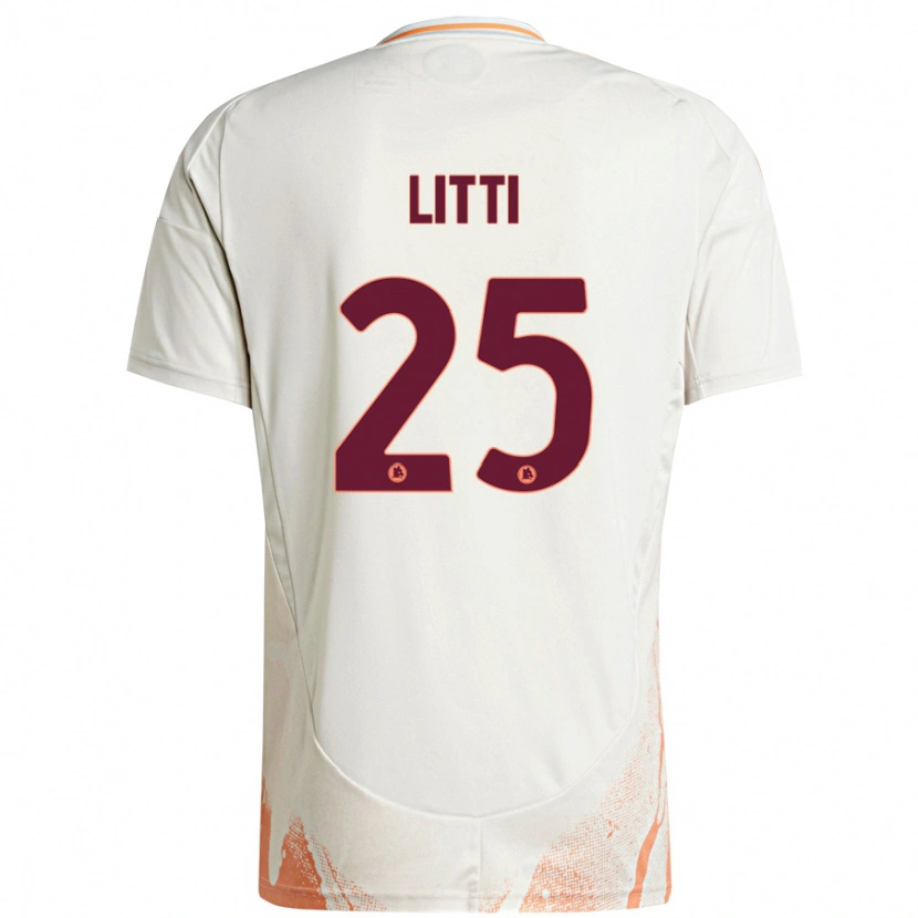 Danxen Donna Maglia Marco Litti #25 Crema Bianco Arancione Kit Gara Away 2024/25 Maglietta