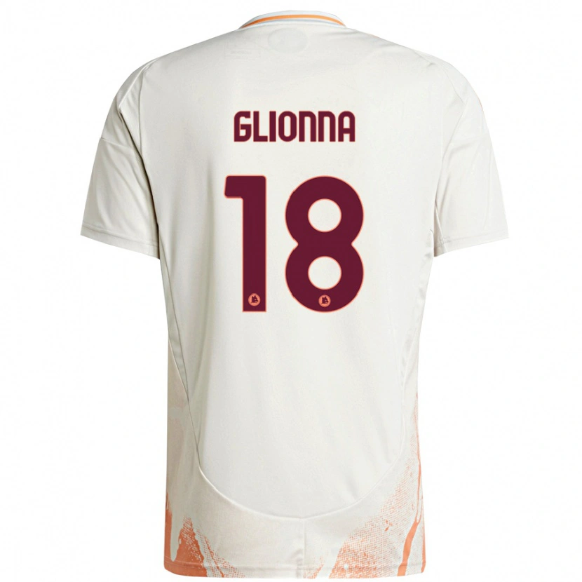 Danxen Donna Maglia Benedetta Glionna #18 Crema Bianco Arancione Kit Gara Away 2024/25 Maglietta