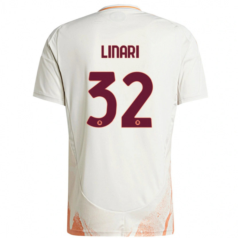 Danxen Donna Maglia Elena Linari #32 Crema Bianco Arancione Kit Gara Away 2024/25 Maglietta