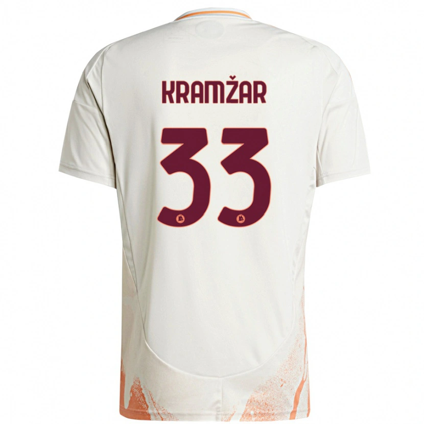 Danxen Donna Maglia Zara Kramžar #33 Crema Bianco Arancione Kit Gara Away 2024/25 Maglietta