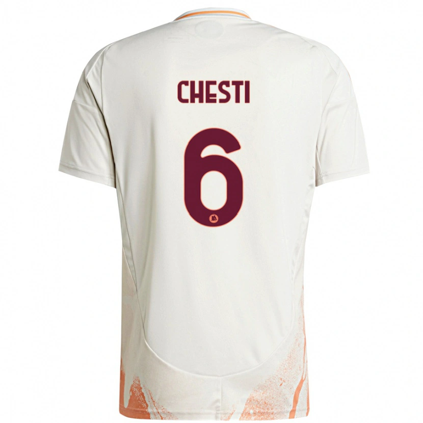 Danxen Donna Maglia Francesco Chesti #6 Crema Bianco Arancione Kit Gara Away 2024/25 Maglietta