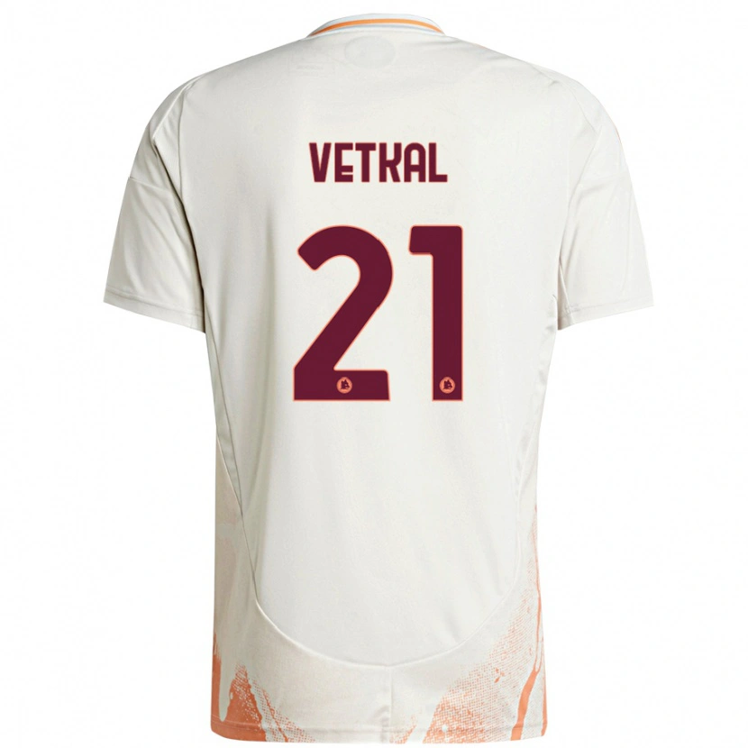 Danxen Donna Maglia Martin Vetkal #21 Crema Bianco Arancione Kit Gara Away 2024/25 Maglietta