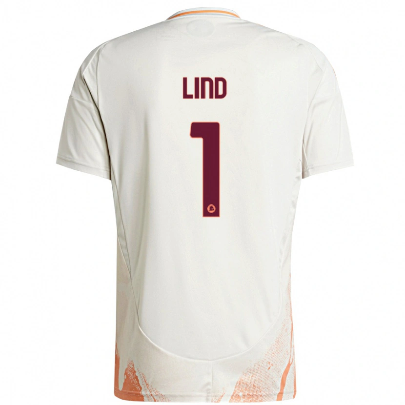 Danxen Donna Maglia Emma Lind #1 Crema Bianco Arancione Kit Gara Away 2024/25 Maglietta
