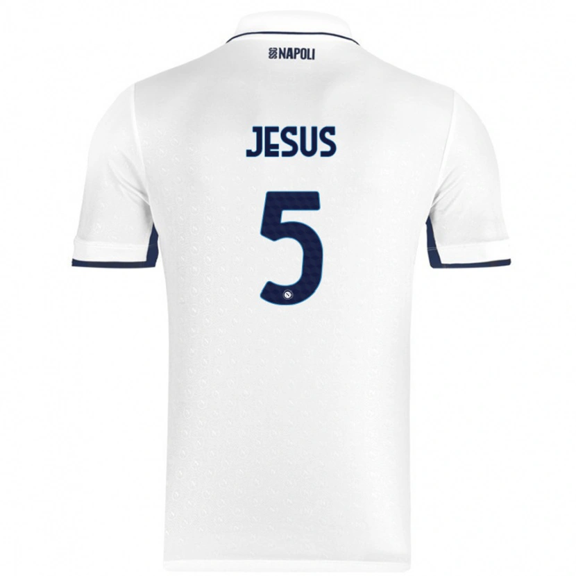Danxen Donna Maglia Juan Jesus #5 Bianco Blu Reale Kit Gara Away 2024/25 Maglietta