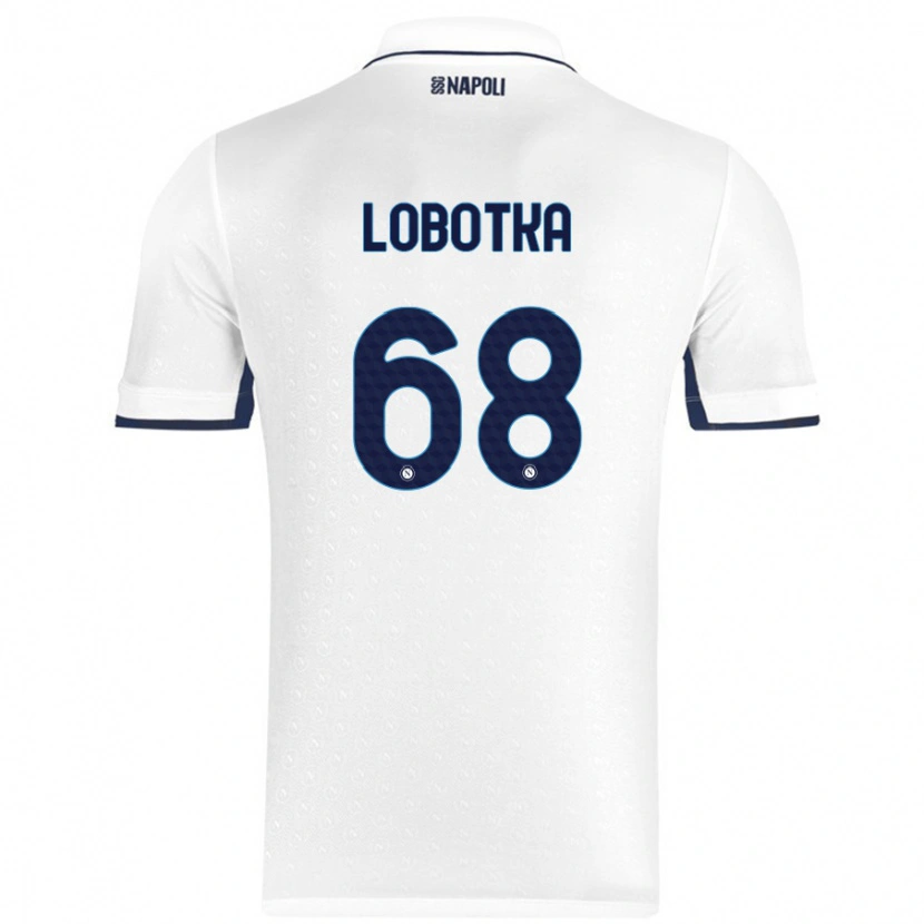 Danxen Donna Maglia Stanislav Lobotka #68 Bianco Blu Reale Kit Gara Away 2024/25 Maglietta