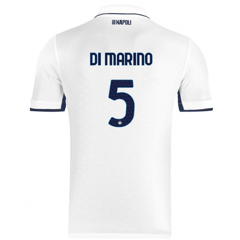 Danxen Donna Maglia Paola Di Marino #5 Bianco Blu Reale Kit Gara Away 2024/25 Maglietta