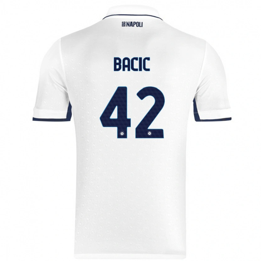 Danxen Donna Maglia Doris Bačić #42 Bianco Blu Reale Kit Gara Away 2024/25 Maglietta