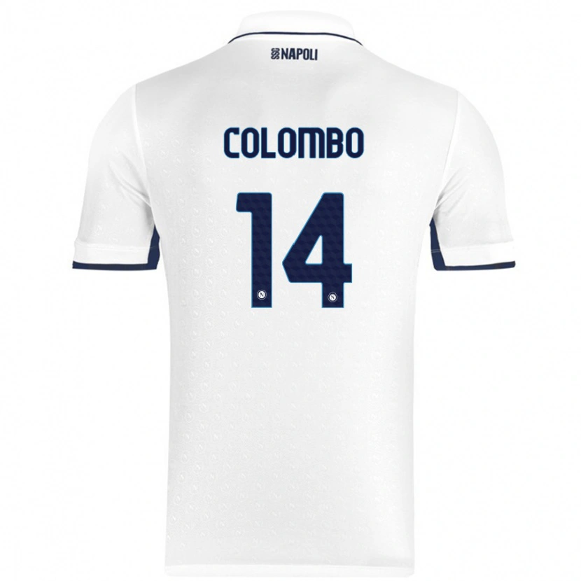 Danxen Donna Maglia Sofia Colombo #14 Bianco Blu Reale Kit Gara Away 2024/25 Maglietta